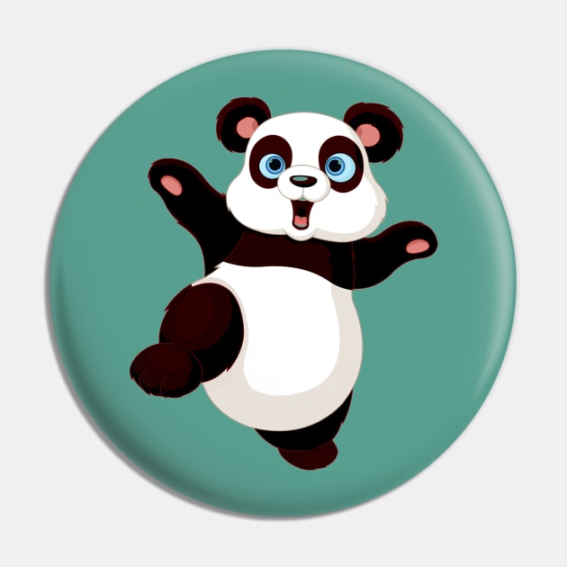 High Kicking Panda bear cartoon Pin by pickledpossums