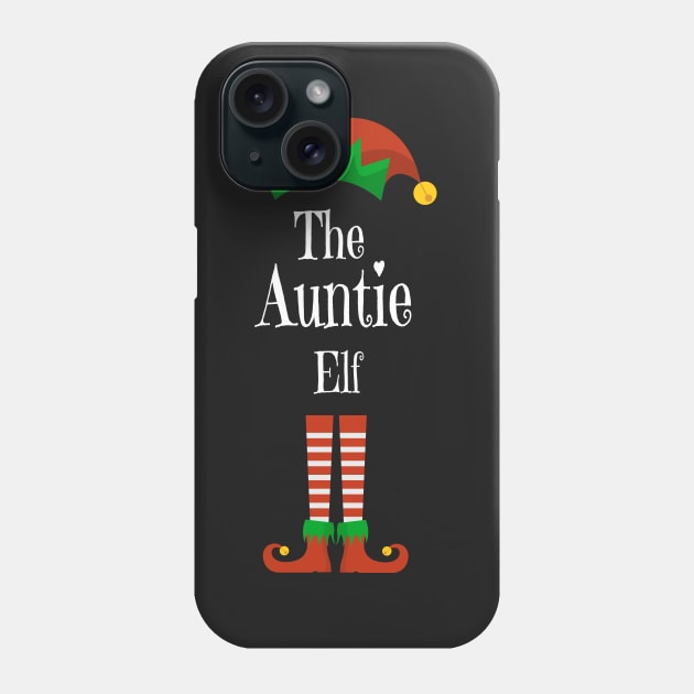 Matching Family Christmas Group Elf Gift - The Auntie Elf - Funny Pajama Christmas Holiday Phone Case by WassilArt