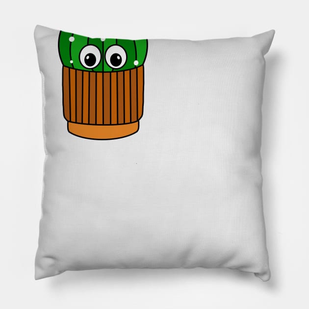 Cute Cactus Design #298: Pretty Cactus In Terra-cotta Pot Pillow by DreamCactus