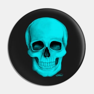Turquoise Skull (On Dark Background) Pin