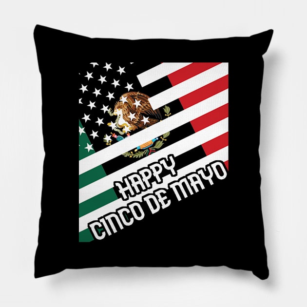 Cinco De Mayo Happy Mexico USA Flag Group Matching Pillow by jkshirts