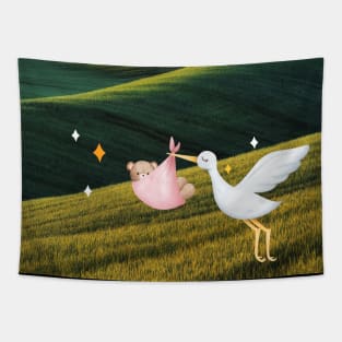 The power animal - white stork Tapestry