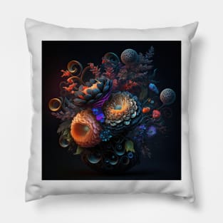 A Fractal Bouquet of Flowers Pillow