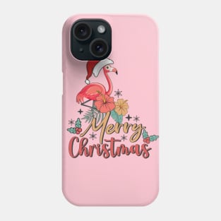 Pink Flamingo Merry Christmas 2023 Phone Case