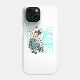 Surf skaters love city waves Phone Case