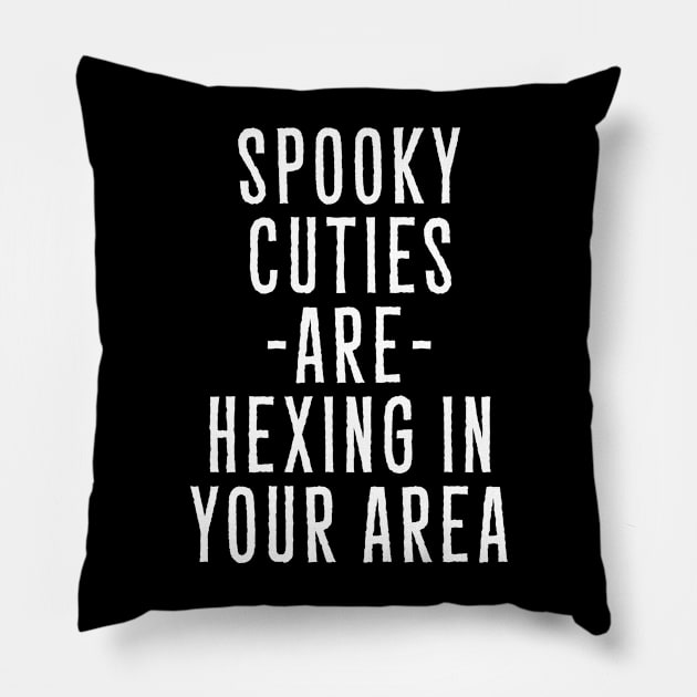 Spooky Cuties are Hexing in Your Area Pillow by Perpetual Brunch