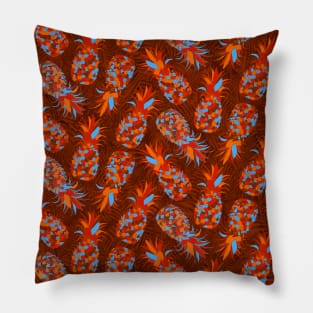 Orange Mosaic Pineapples Pillow