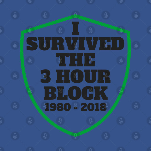 Disover I Survived the 3 Hour Block 1980 - 2018 CTR LDS Mormon Funny - Mormon - T-Shirt