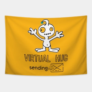 Virtual hug funny Tapestry