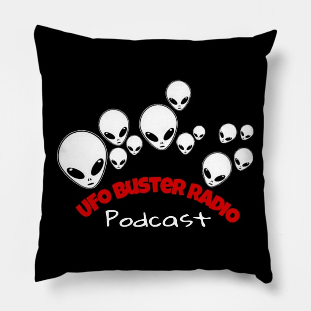 UFO Buster Radio Alien Heads Pillow by UFOBusterRadio42