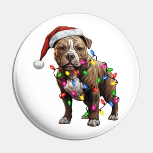 Christmas American Staffordshire Terrier Pin