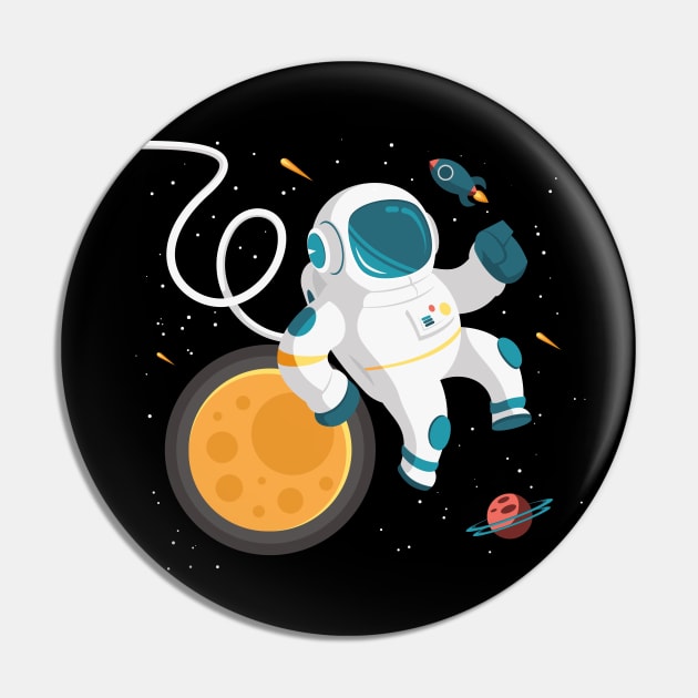 Astronaut In Space Pin by Mako Design 