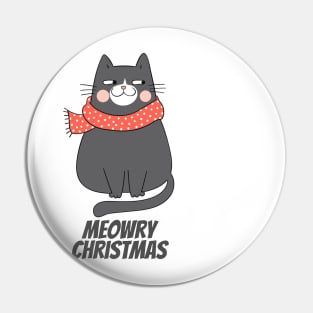 Meowry Christmas - Cute Cat Gifts Pin