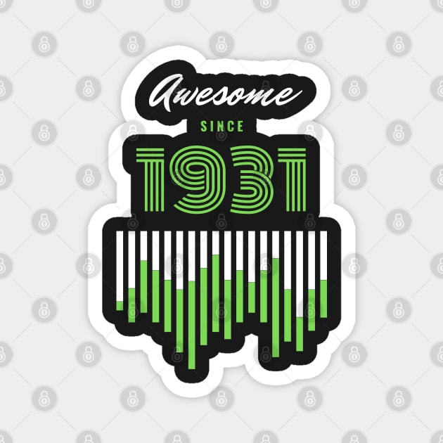 Awesome Since 1931, 90 years old, 90th Birthday Gift Magnet by LifeSimpliCity