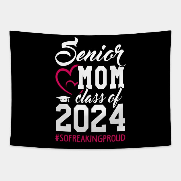 Class of 2024 Senior Gifts Funny Senior Mom Tapestry by KsuAnn