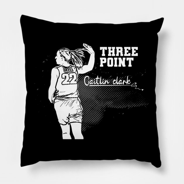 Caitlin Clark Three point Pillow by Aloenalone