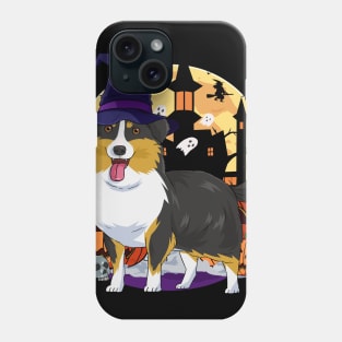 Shetland Sheepdog Halloween Pumpkin Witch Phone Case