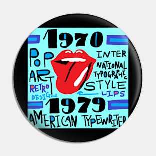 retro typographic style, rips Pin