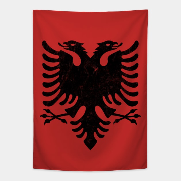 Albania // Faded Vintage Style Eagle Flag Design Tapestry by DankFutura