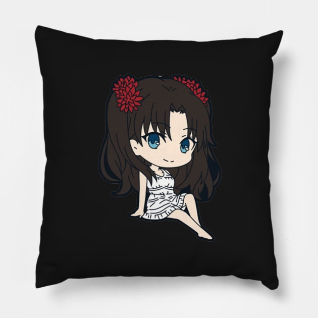 Rin Tohsaka Sticker Pillow by Beastlykitty