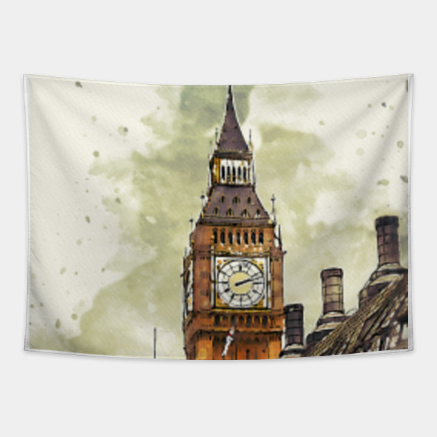 Big Ben London Wall Art Home Decor Water Color Home Decor