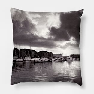 Cloudscape over Swansea Marina, South Wales - 1996 Pillow