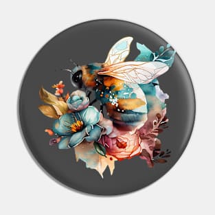 Floral Bee Watercolor 2.0 Pin