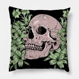 Floral dead skull Pillow