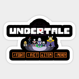 Act Item Fight Mercy Video Game Undertale Art Sticker for Sale by