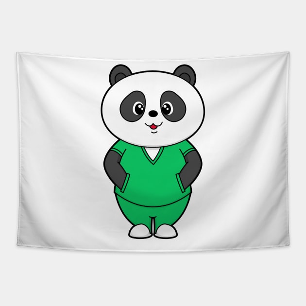 Panda as Nurse with Smock Tapestry by Markus Schnabel