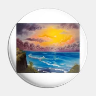 Beach Cove, Beach scape, beautiful beach, colorful beach, beach prints, cloudy sky, colorful sky, coastal decor Pin