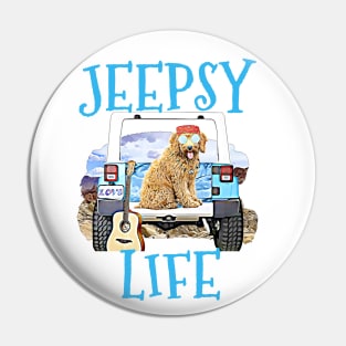 Jeepsy Life Goldendoodle Pin