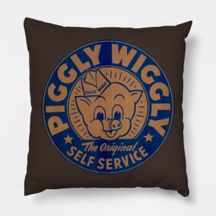 Vintage Blue Piggly Wiggly Pillow