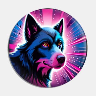 blue dog with pink light Pin