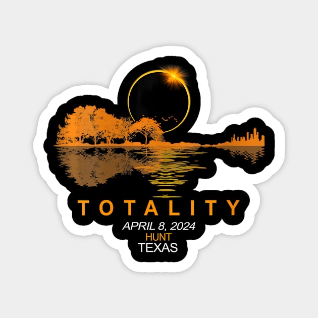 Wos Hunt Texas Total Solar Eclipse 2024 Guitar Magnet by Diana-Arts-C