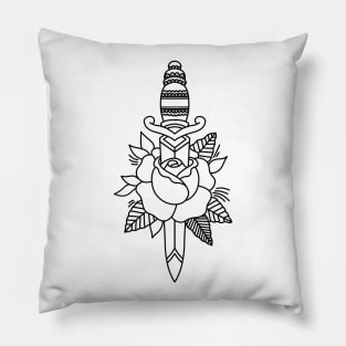 HomeSchoolTattoo Dagger and Rose Pillow