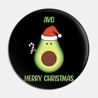 Avo Merry Christmas Funny Avocado Santa Hat Christmas Pun Pin