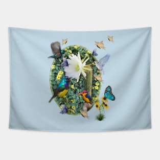 Cactus Flower Meeting Tapestry