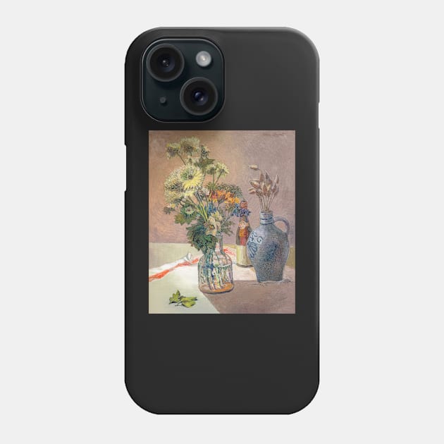 Still life painting; Flowers in vase Phone Case by Stefs-Red-Shop