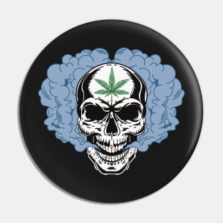 skull blue smoke Pin