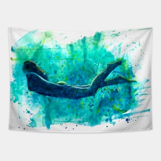 Woman Swimming Underwater Tapestry