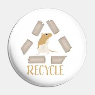 Cure golden gerbil says recycle Pin