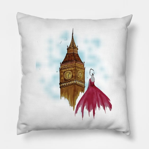 London dreams Pillow by Mohita--Garg