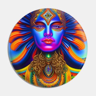 Techno-Shaman (25) - Trippy Psychedelic Art Pin