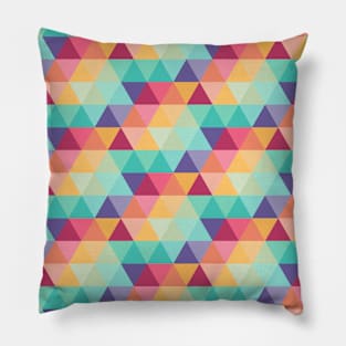 Retro Rainbow Triangles Pillow