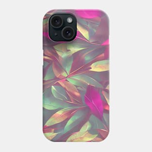 Beautiful Iridescent Leaves Pattern Phone Case