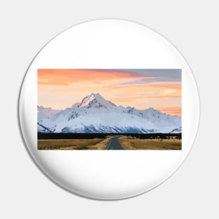 Mt Cook Sunset Digital Painting Pin