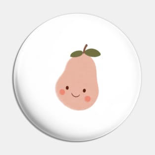 Pink Pear Cutie Illustraion Pin