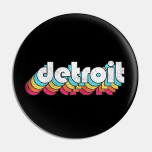 Detroit, Michigan \\// Retro Typography Design Pin