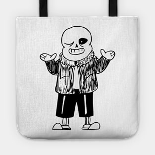 Sans Undertale Simple Black and White Design Tote